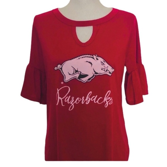 ARKANSAS GAME DAY TOP - HIGH / LOW — NWT - B1 - Picture 1 of 9